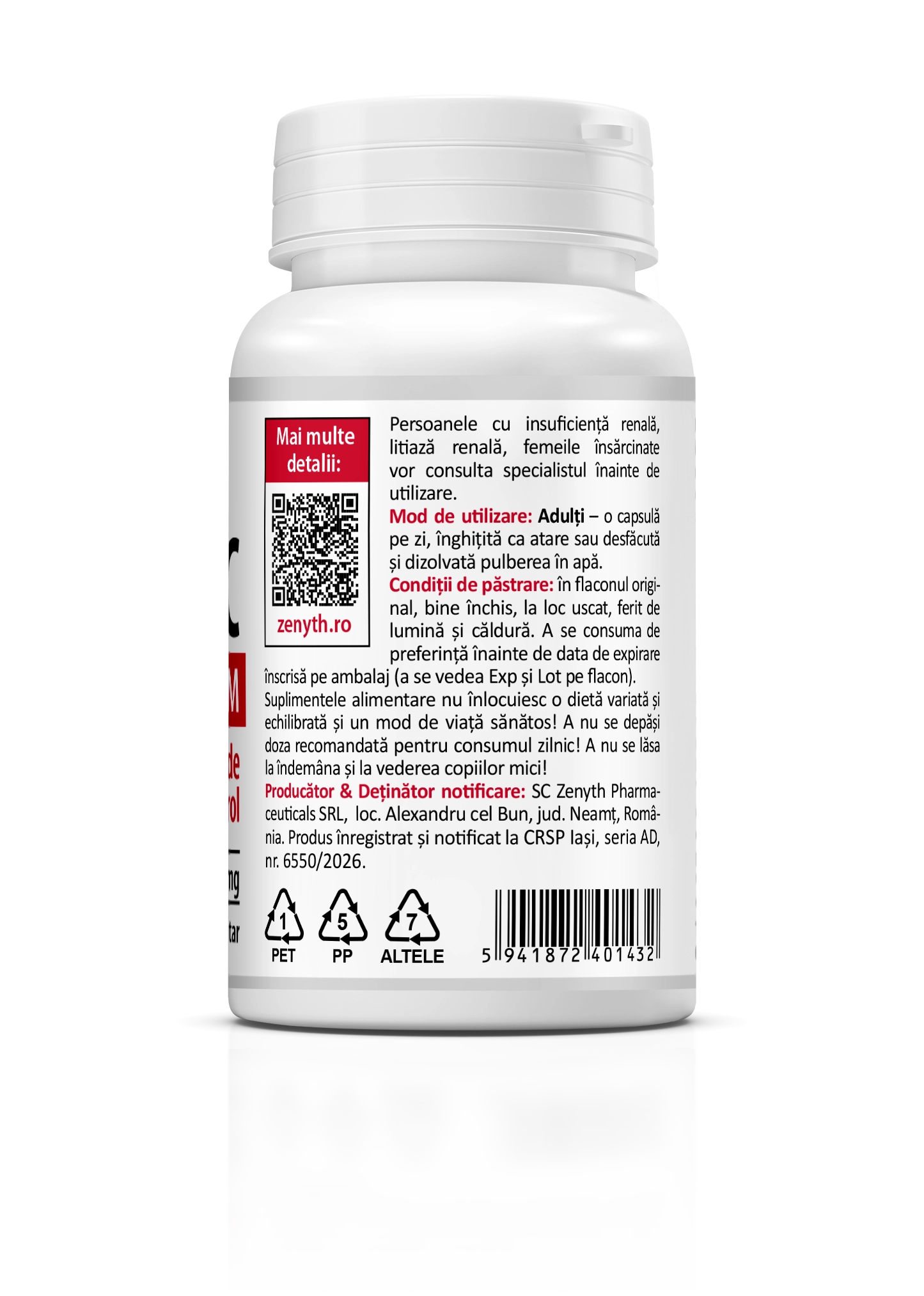 Vitamina C 1000 mg cu rodie, 30 capsule - imagine 3