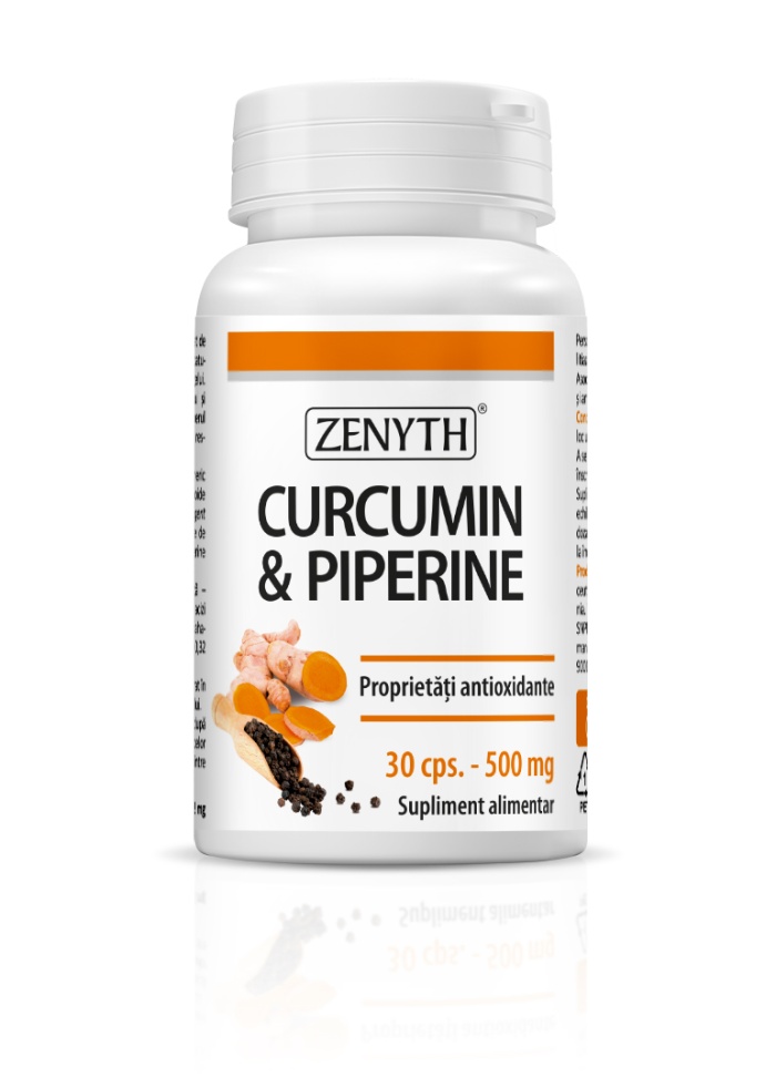 Curcumin & Piperine, antiinflamator natural, 30 cps - ZENYTH