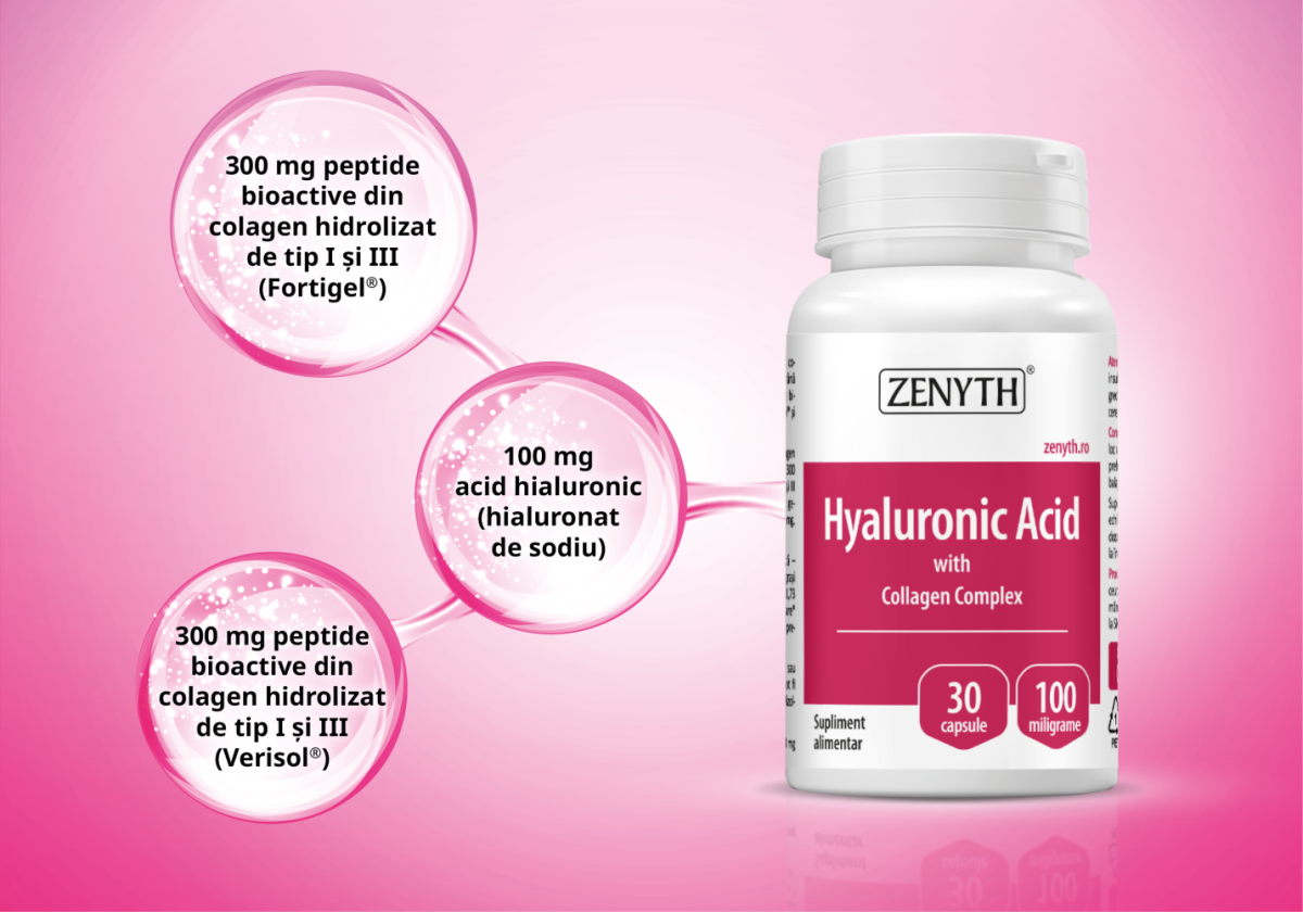Acid hialuronic si colagen, 30 capsule | Zenyth