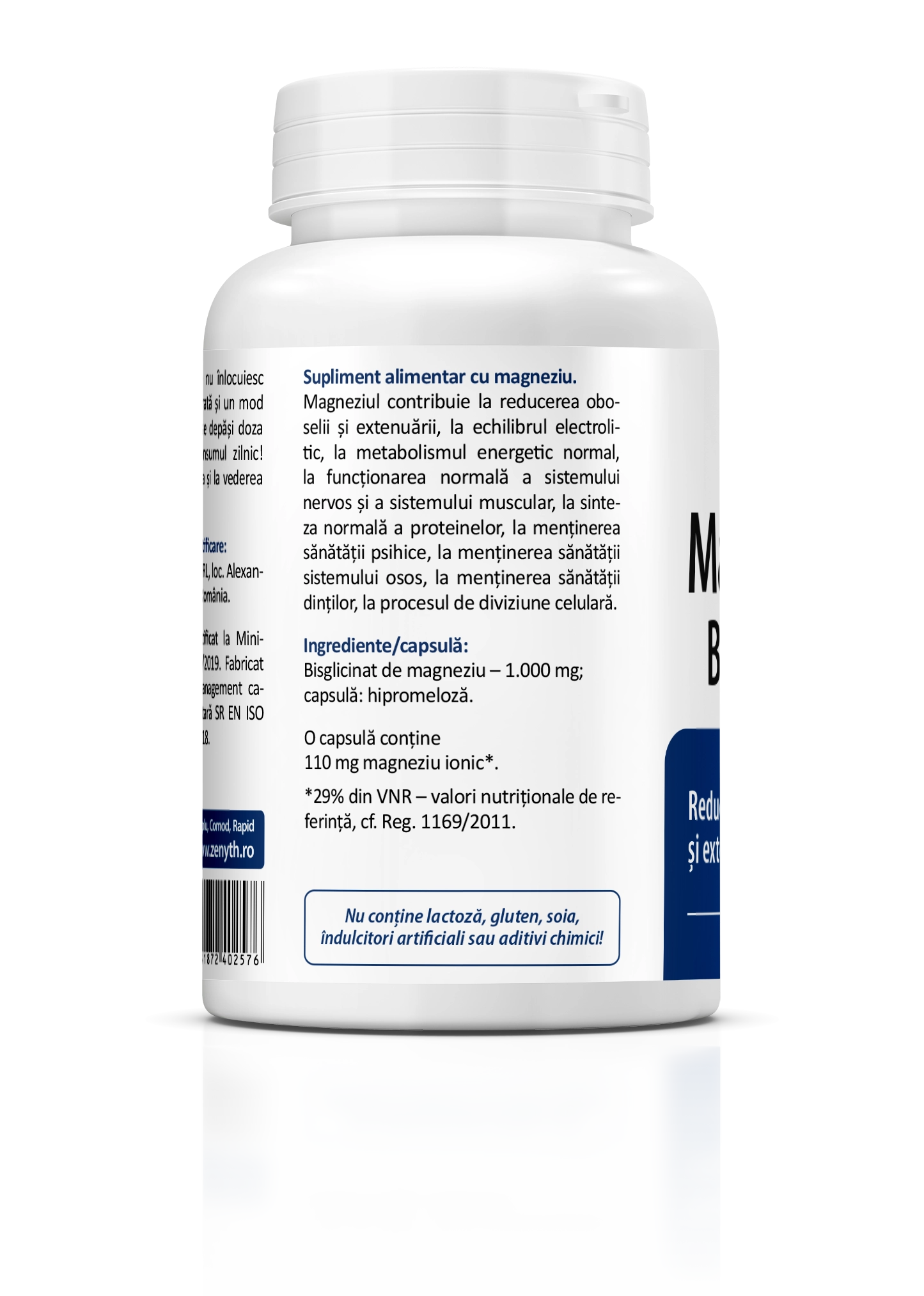 Magneziu Bisglicinat 1000 mg, 90 capsule