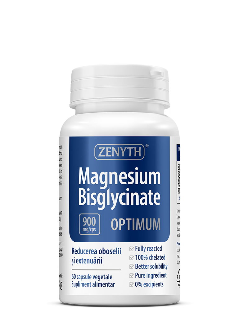 Magneziu Bisglicinat Optimum 900 mg, 60 capsule