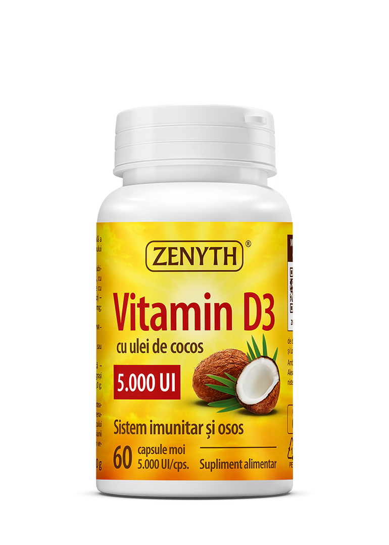 Vitamina D3 5000 UI, 60 capsule
