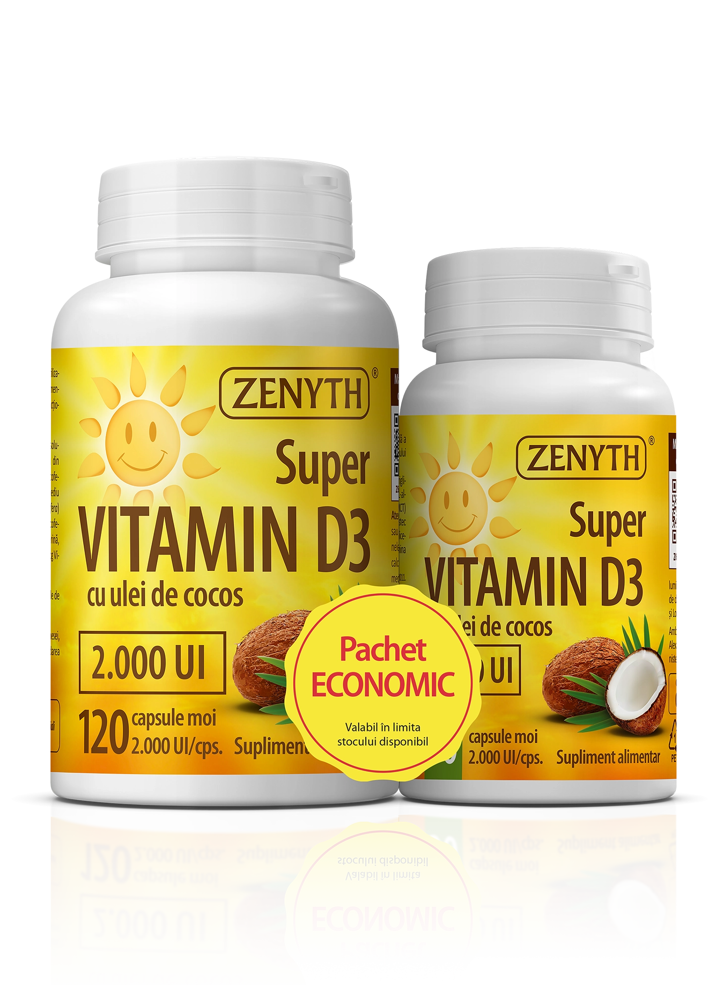 Pachet promoțional Super Vitamina D3 2000 UI, 150 capsule