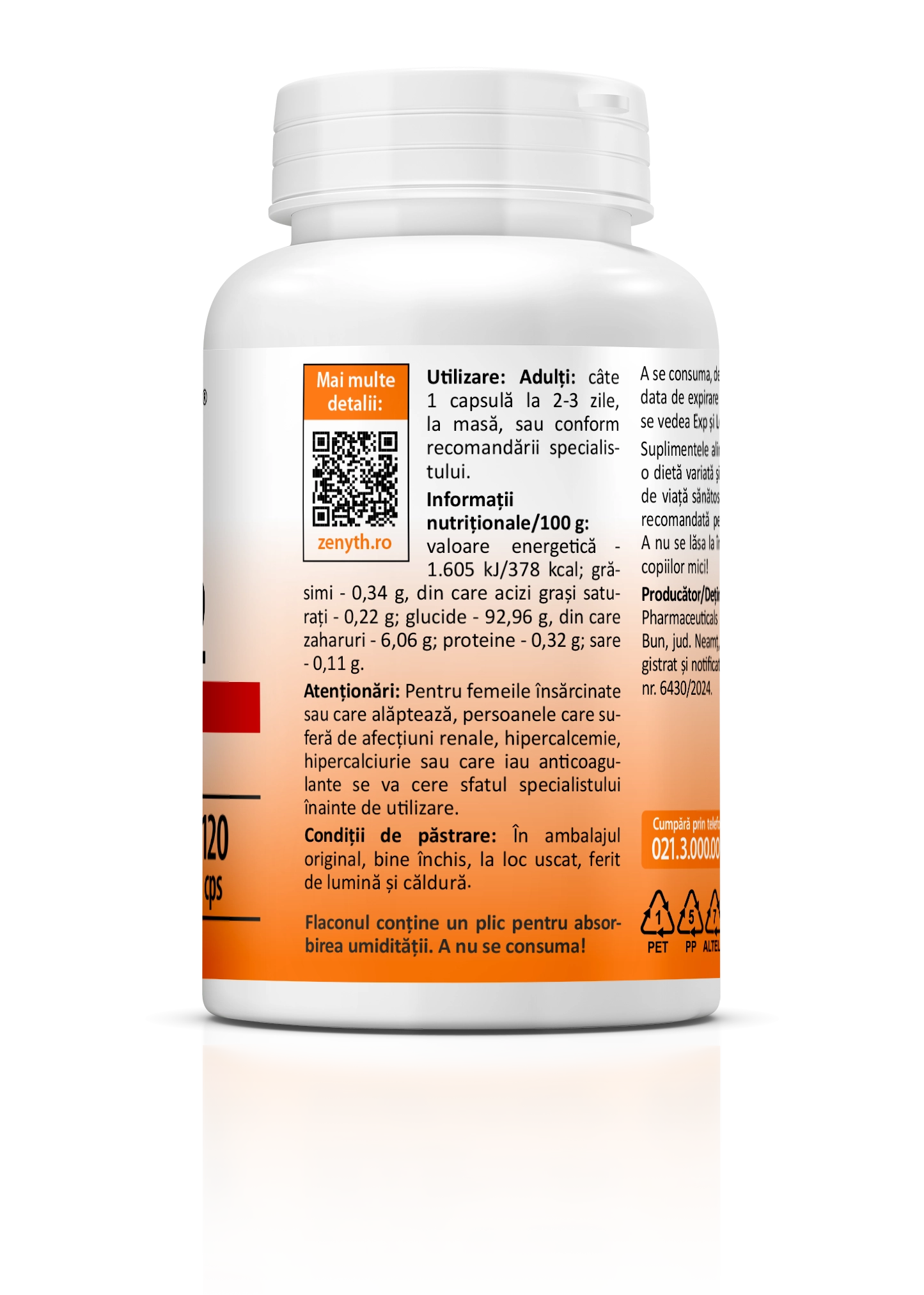 Vitamina D3 5000 UI + K2 Forte, 120 capsule